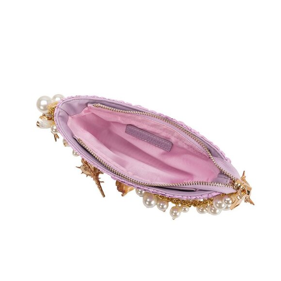 Melie Bianco Purple Sea Shell Clutch Handbag - Picture 7 of 12